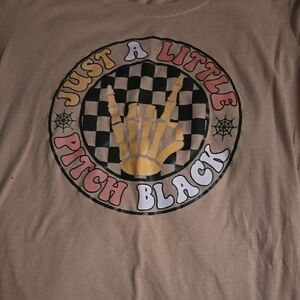 Just A Little Pitch Black Graphic Tee - Pink with Yellow, Black & Pink Print